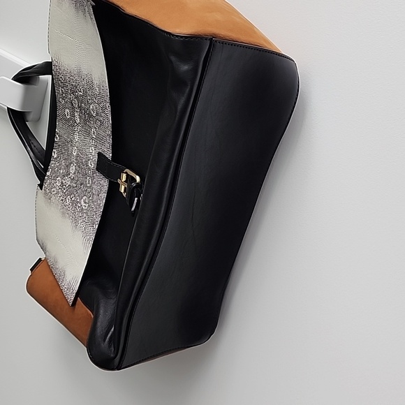 COSMOPARIS Meya Top Handle Multi Colour Leather Flap Tote Bag - Picture 5 of 14